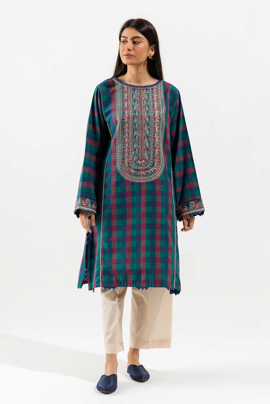 Beechtree - 1 PIECE - EMBROIDERED HERRINGBONE SHIRT - GRAPHITE MAZE