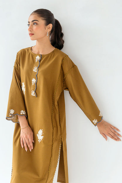 Beechtree - EMBROIDERED SLUB KHADDAR SHIRT (PRET)