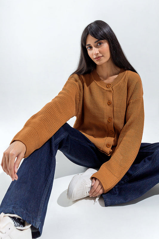 Beechtree - Knitted Crew Neck Cardigan