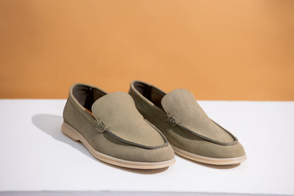 BTW - GREEN SUEDE MOCCASINS