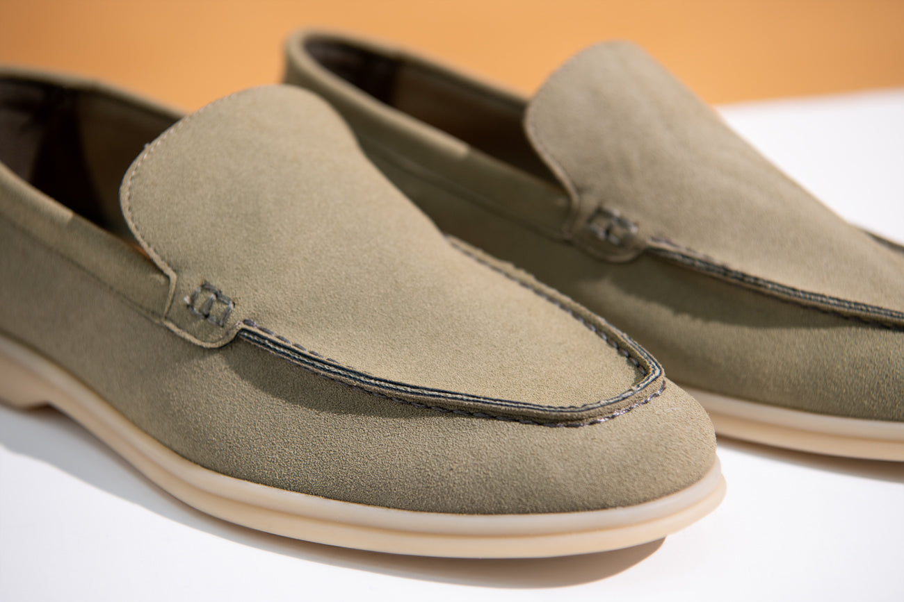 BTW - GREEN SUEDE MOCCASINS