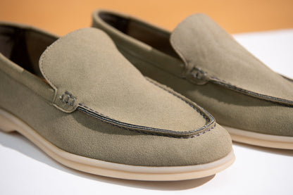 BTW - GREEN SUEDE MOCCASINS