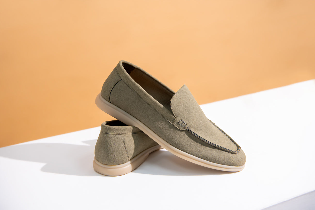 BTW - GREEN SUEDE MOCCASINS