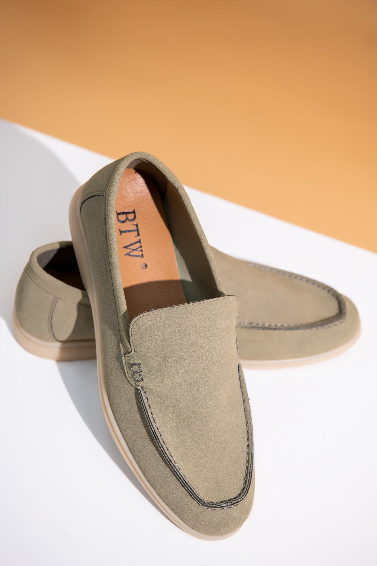 BTW - GREEN SUEDE MOCCASINS