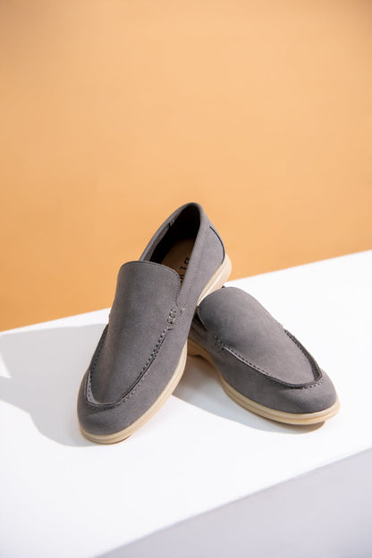 BTW - GREY SUEDE MOCCASINS