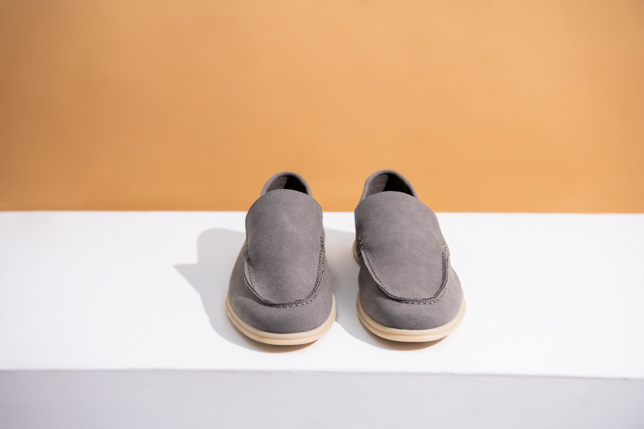 BTW - GREY SUEDE MOCCASINS
