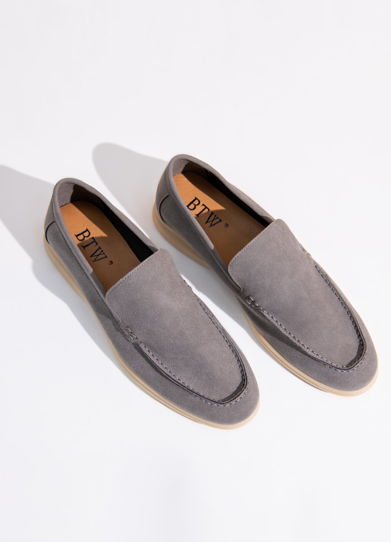 BTW - GREY SUEDE MOCCASINS