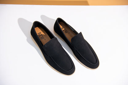 BTW - BLACK SUEDE MOCCASINS