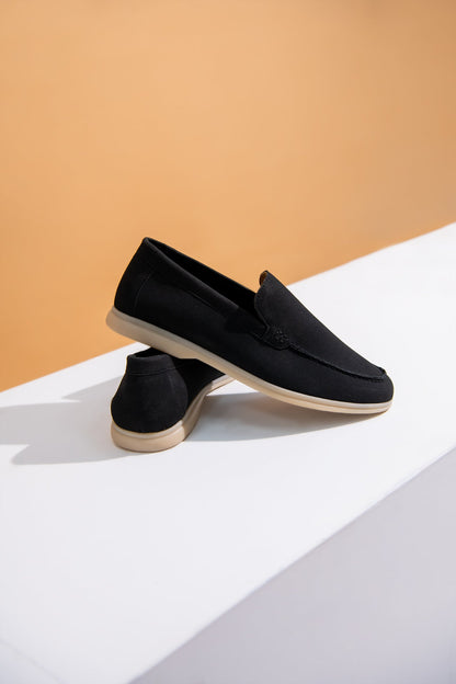 BTW - BLACK SUEDE MOCCASINS