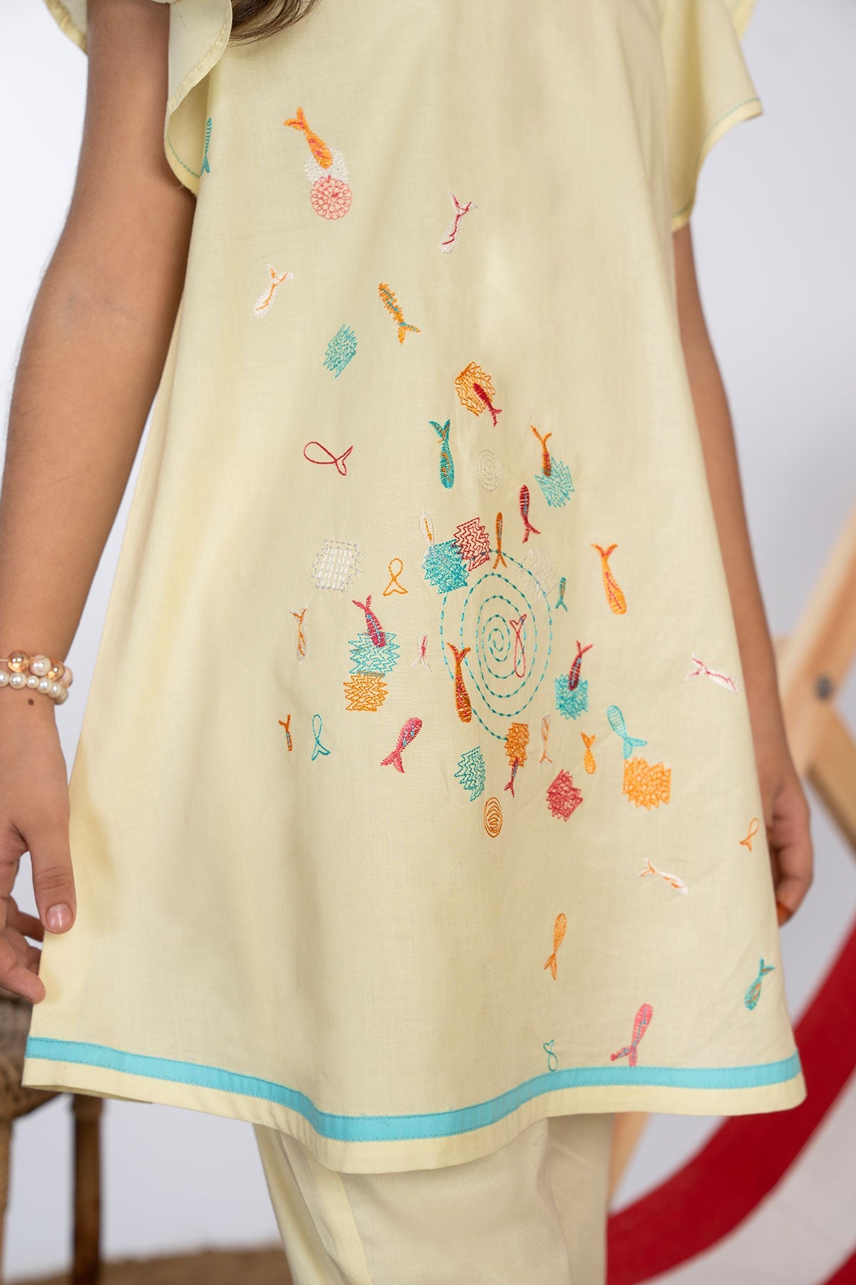 2 Pc Embroidered Cambric Outfit