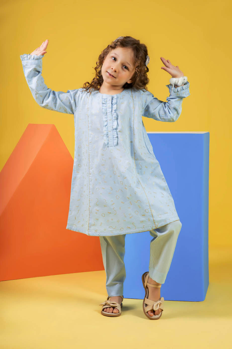 3 PC Printed Cambric Outfit