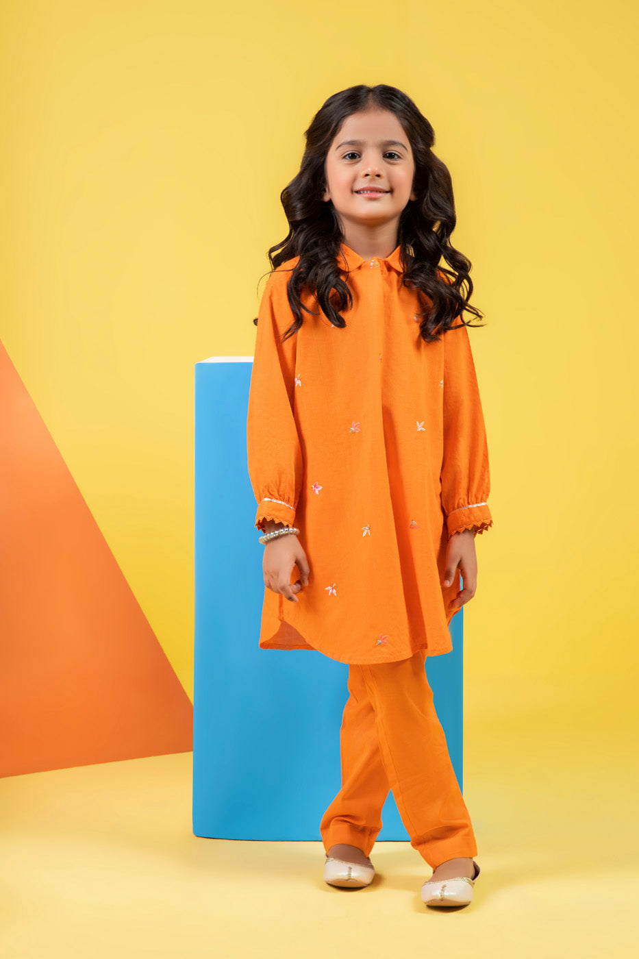 2 PC  Embroidered Dobby Outfit