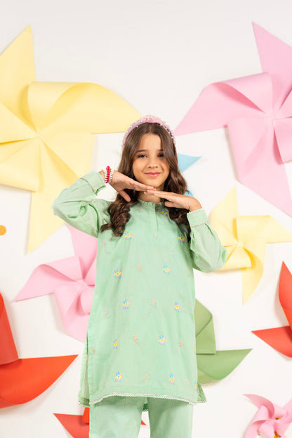 2 PC Embroidered Cambric Outfit