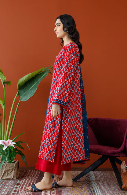 Orient - Unstitched 3 Piece Printed Khaddar Shirt , Khaddar Pant and Khaddar Dupatta