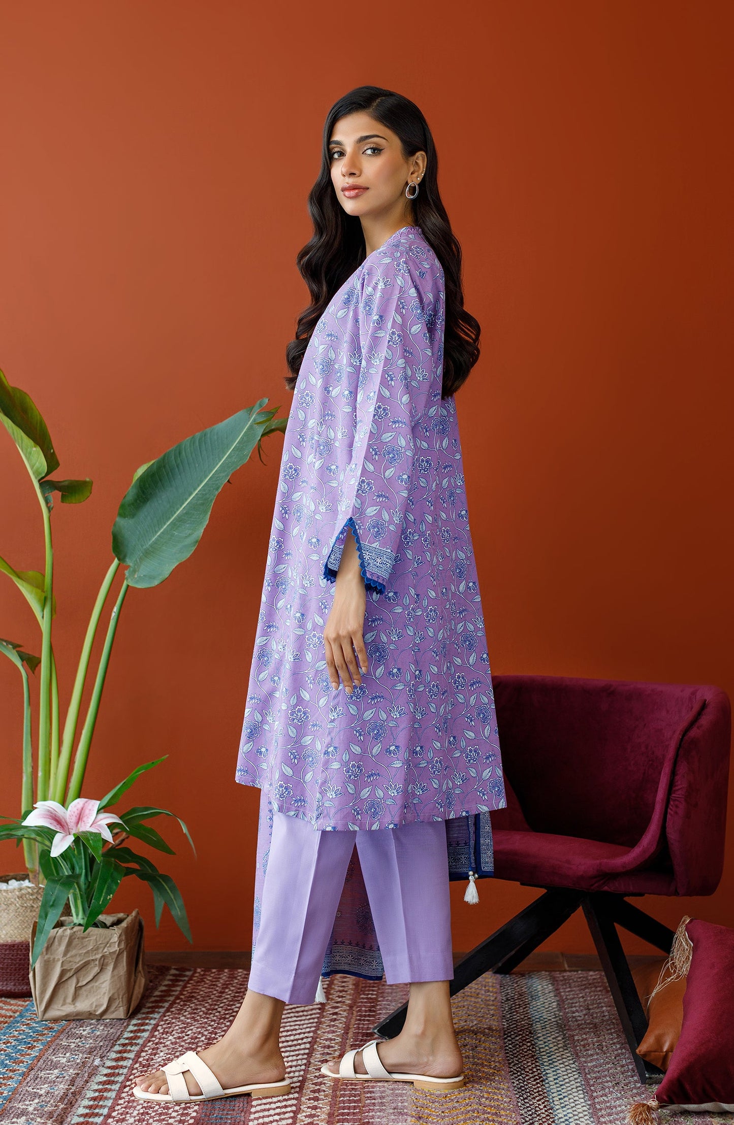 Orient - Stitched 3 Piece Printed Khaddar Shirt , Khaddar Pant and Khaddar Dupatta