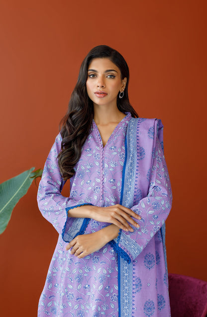 Orient - Stitched 3 Piece Printed Khaddar Shirt , Khaddar Pant and Khaddar Dupatta