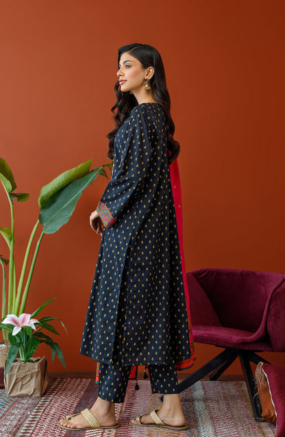 Orient - Unstitched 3 Piece Embroidered Cottel Shirt , Cottel Pant and Cottel Dupatta