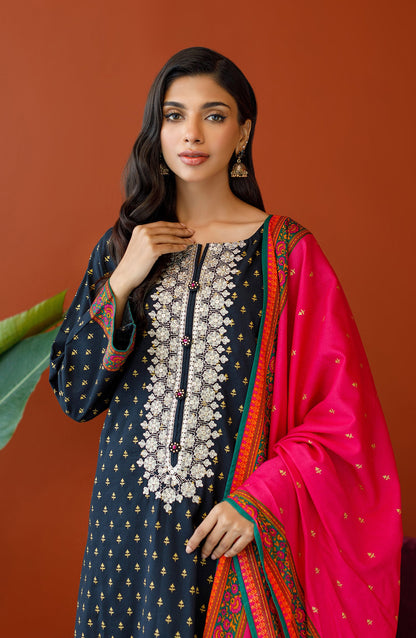 Orient - Unstitched 3 Piece Embroidered Cottel Shirt , Cottel Pant and Cottel Dupatta