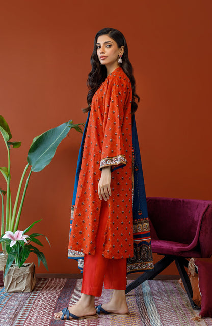Orient - Unstitched 3 Piece Printed Khaddar Shirt , Khaddar Pant and Khaddar Dupatta