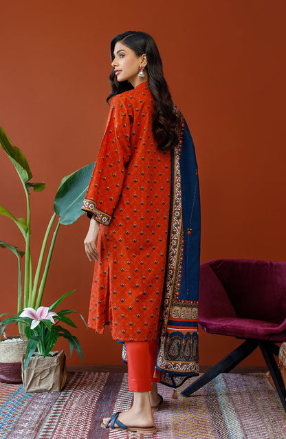 Orient - Unstitched 3 Piece Printed Khaddar Shirt , Khaddar Pant and Khaddar Dupatta