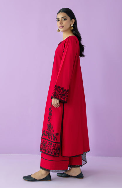 Orient - Unstitched 3 Piece Embroidered Lawn Shirt , Cambric Pant and Chiffon Dupatta