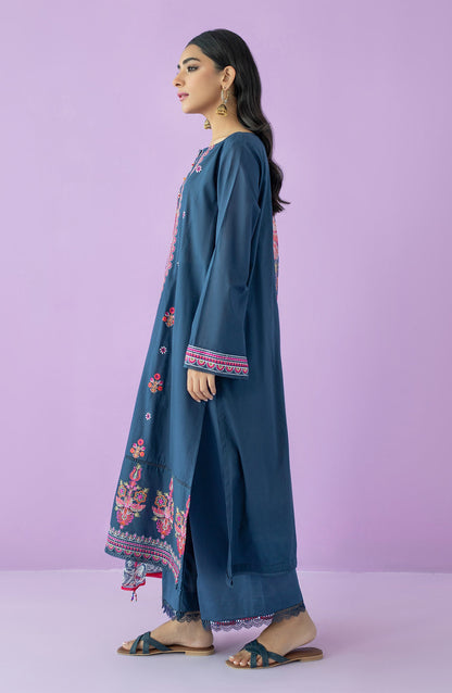 Orient - Unstitched 3 Piece Embroidered Lawn Shirt , Cambric Pant and Chiffon Dupatta
