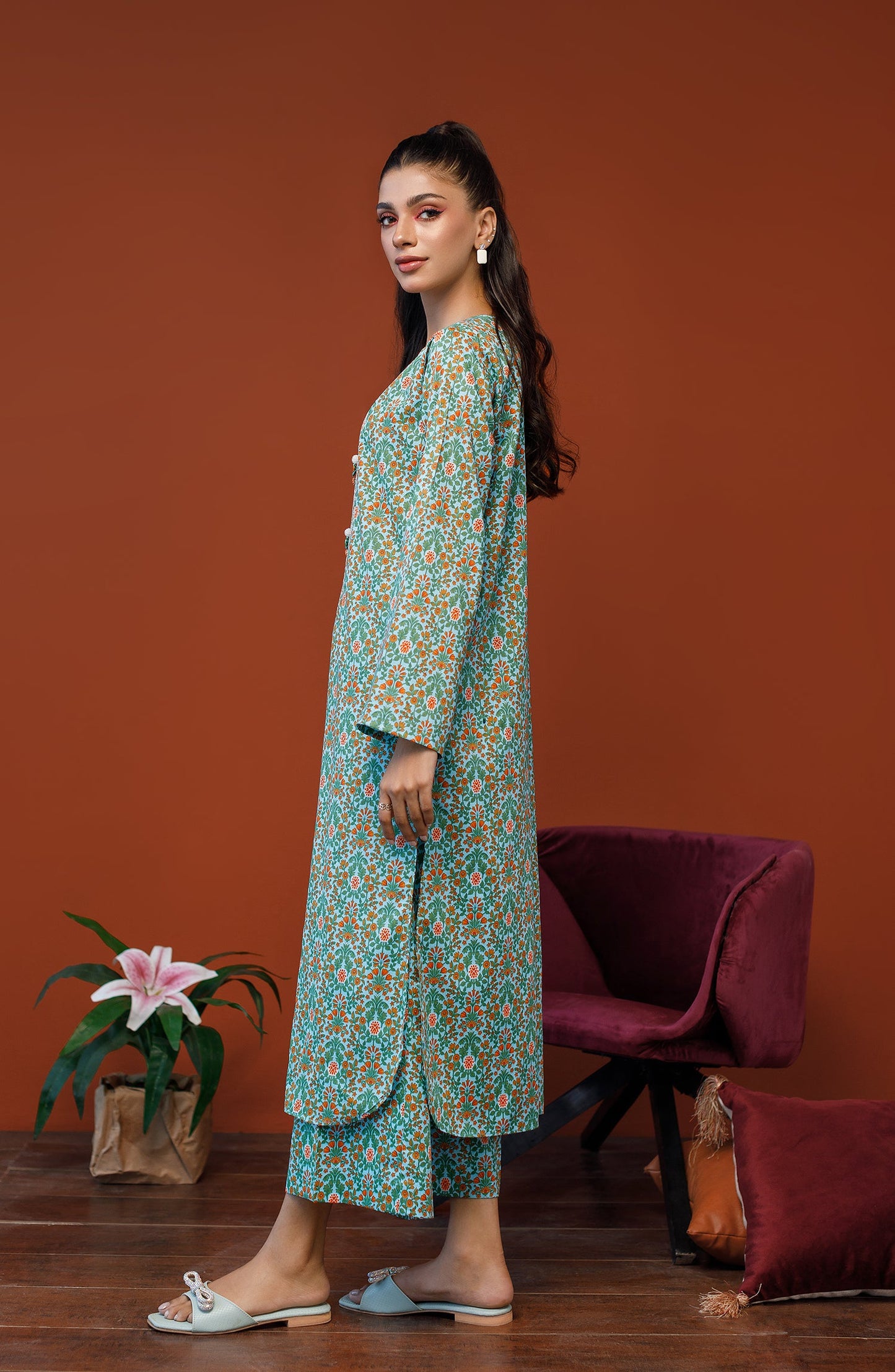 Orient - Unstitched 2 Piece Embroidered Cotton Slub Shirt and Cotton Pant
