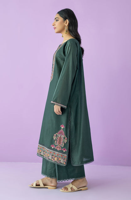 Orient - Unstitched 3 Piece Embroidered Lawn Shirt , Cambric Pant and Chiffon Dupatta