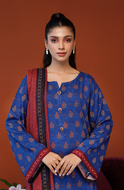 Orient - Unstitched 3 Piece Printed Linen Shirt , Linen Pant and Linen Dupatta