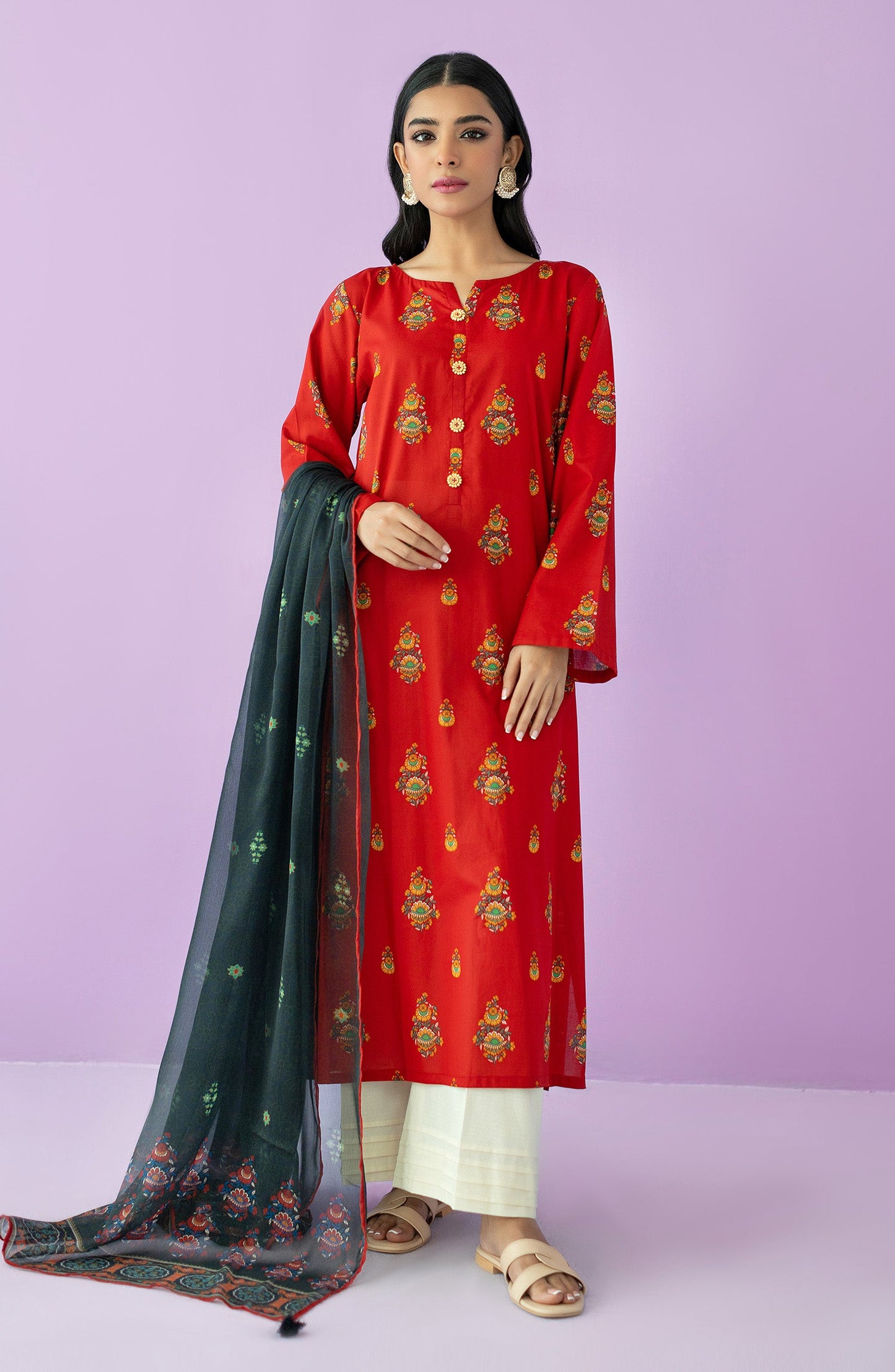 Orient - Unstitched 2 Piece Printed Lawn Shirt and Chiffon Dupatta