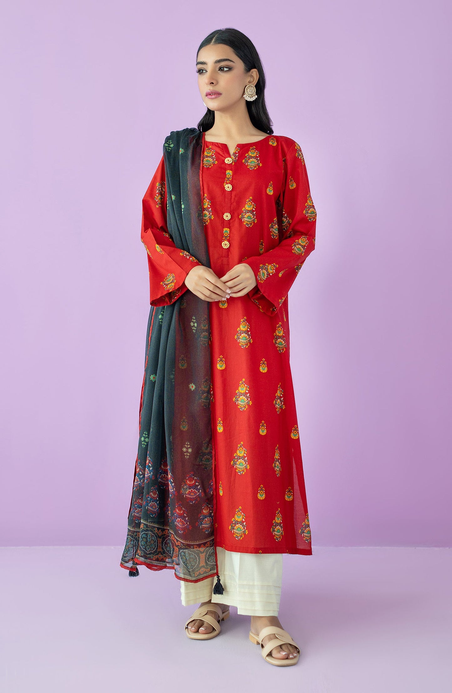 Orient - Unstitched 2 Piece Printed Lawn Shirt and Chiffon Dupatta