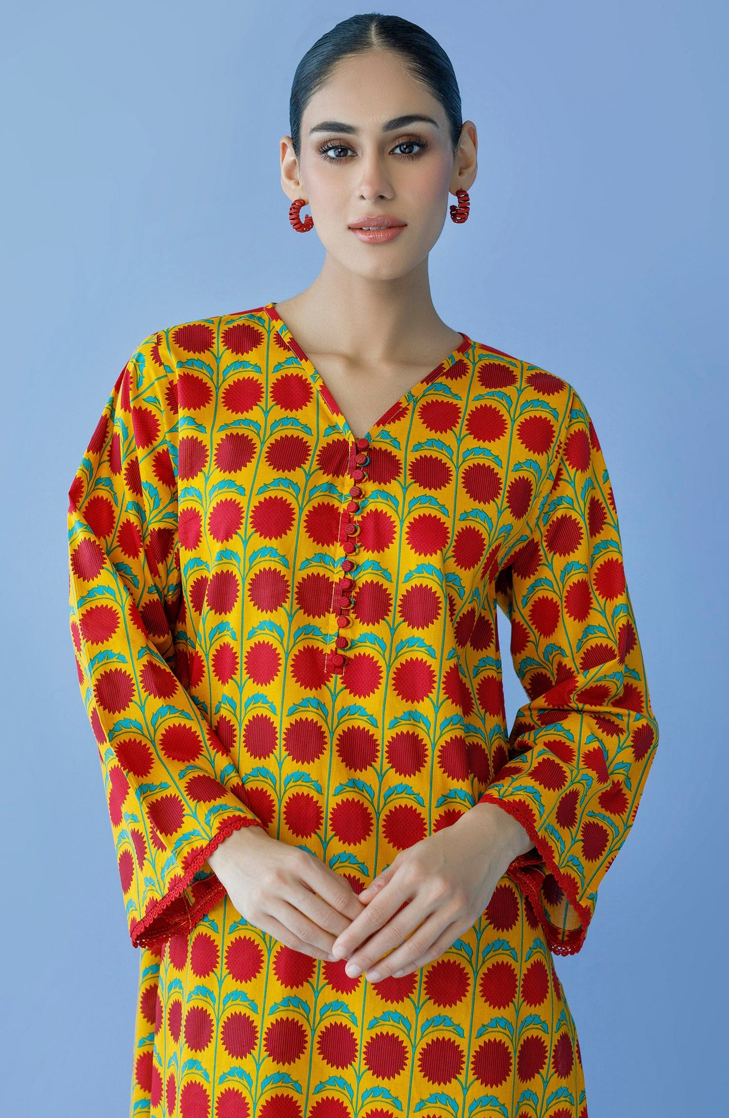 Orient - Unstitched 2 Piece Printed Cambric Shirt and Cambric Pant