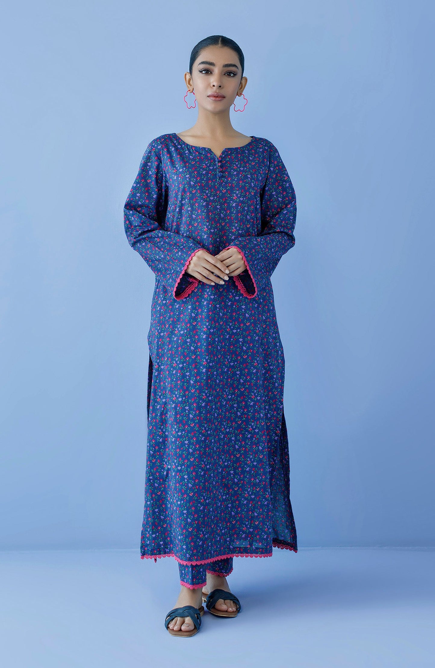 Orient - Unstitched 2 Piece Printed Cambric Shirt and Cambric Pant