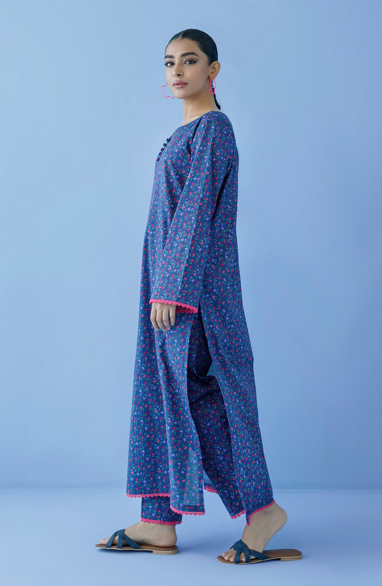 Orient - Unstitched 2 Piece Printed Cambric Shirt and Cambric Pant
