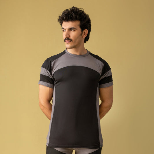 Decuir - Stealth Power Activewear T-shirt (Grey & Black)