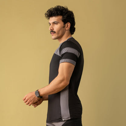 Decuir - Stealth Power Activewear T-shirt (Grey & Black)