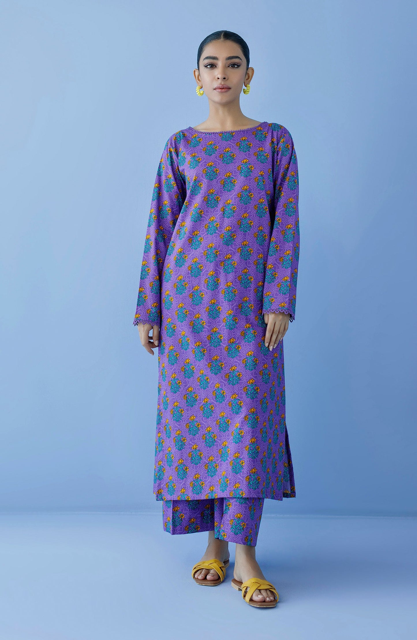 Orient - Unstitched 2 Piece Printed Cambric Shirt and Cambric Pant