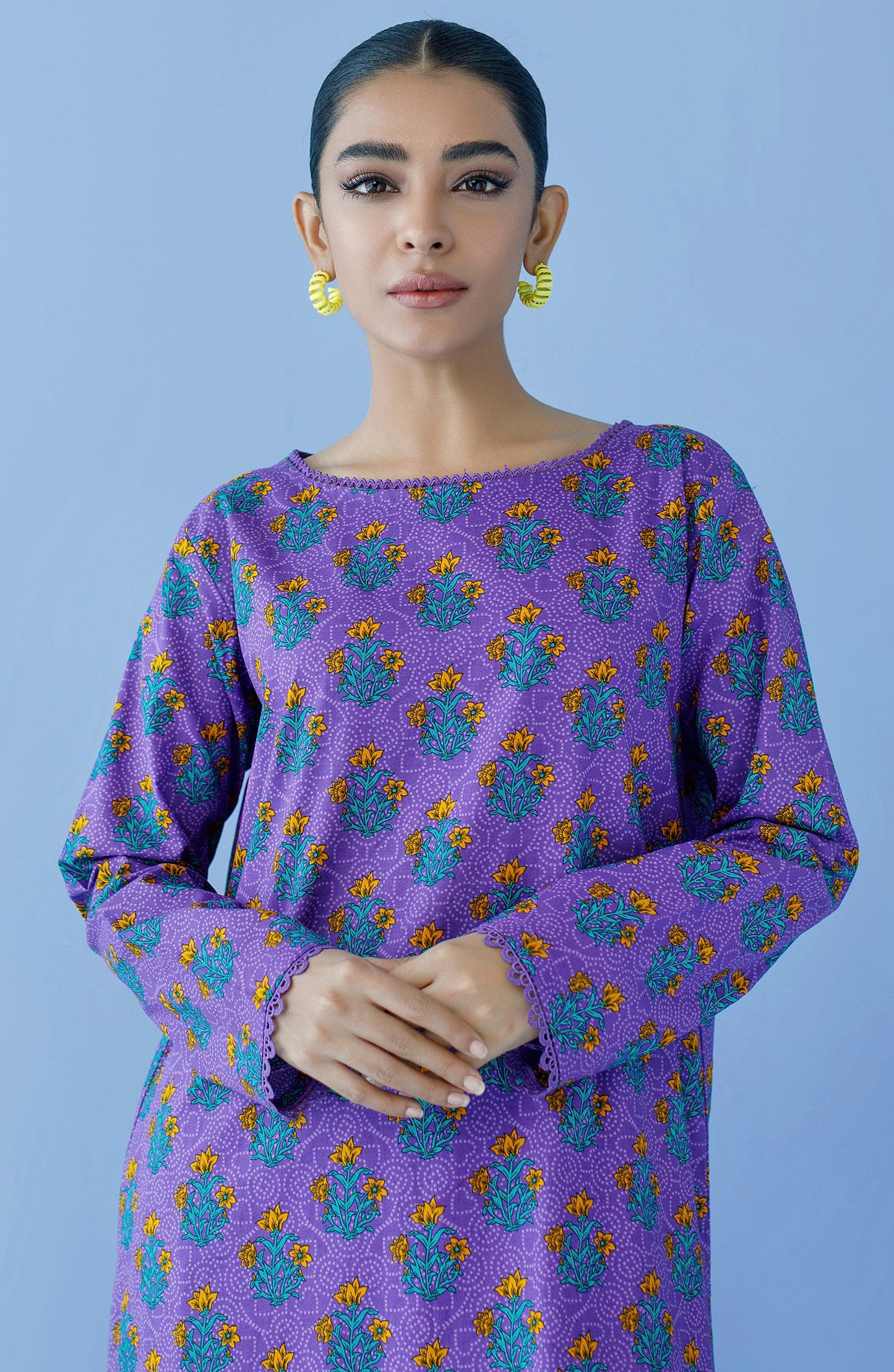 Orient - Unstitched 2 Piece Printed Cambric Shirt and Cambric Pant