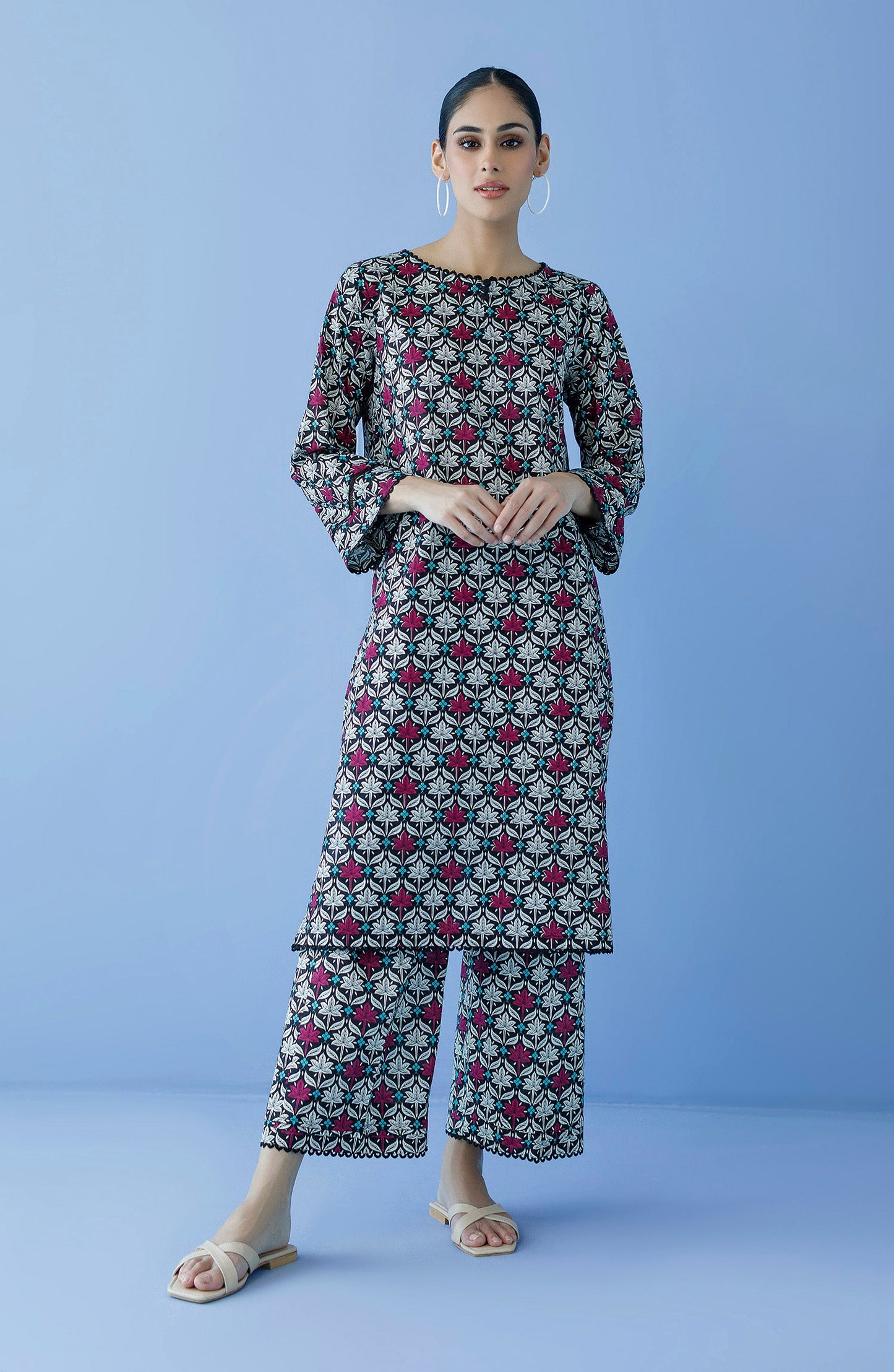 Orient - Unstitched 2 Piece Printed Cambric Shirt and Cambric Pant