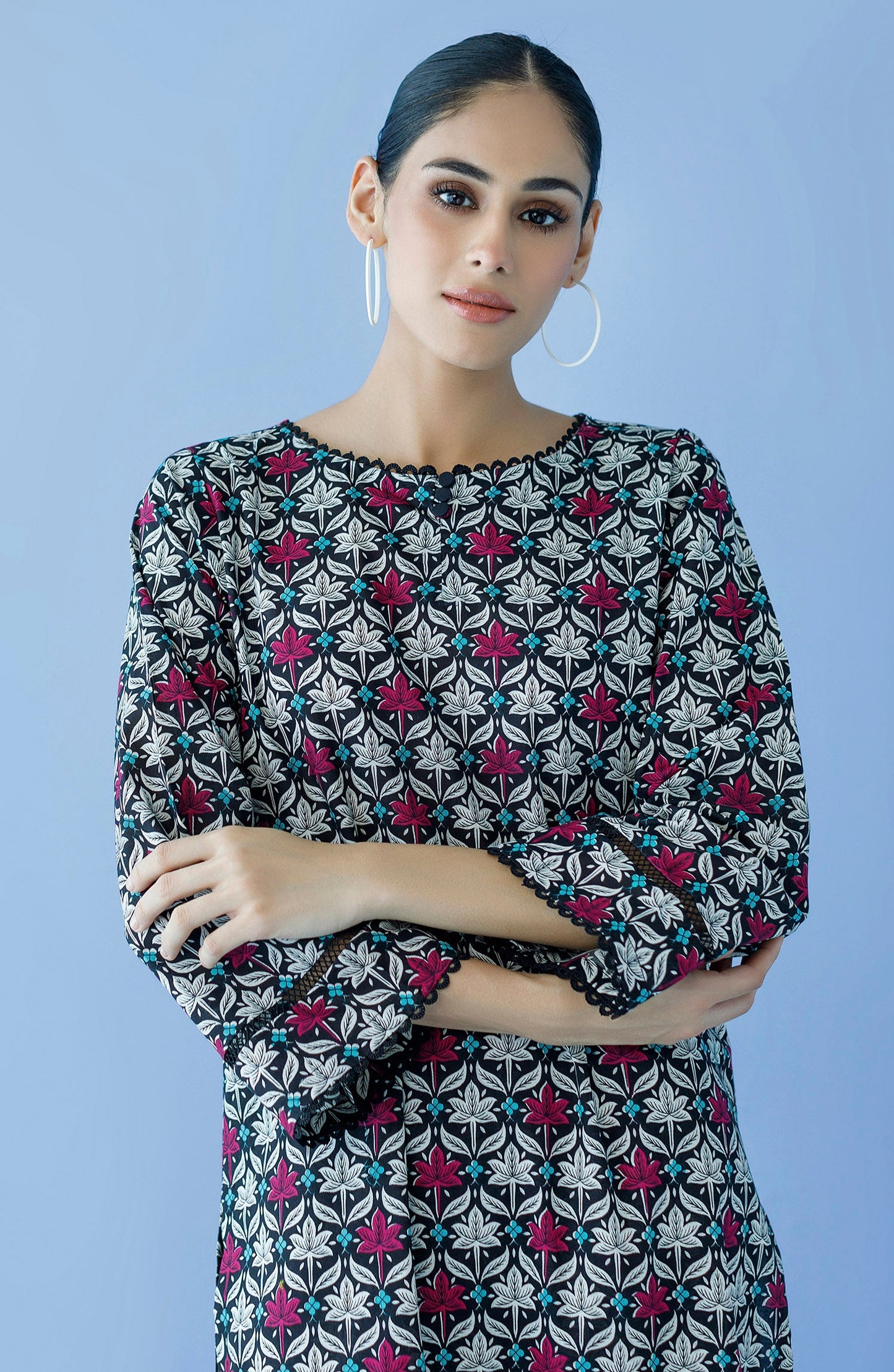Orient - Unstitched 2 Piece Printed Cambric Shirt and Cambric Pant