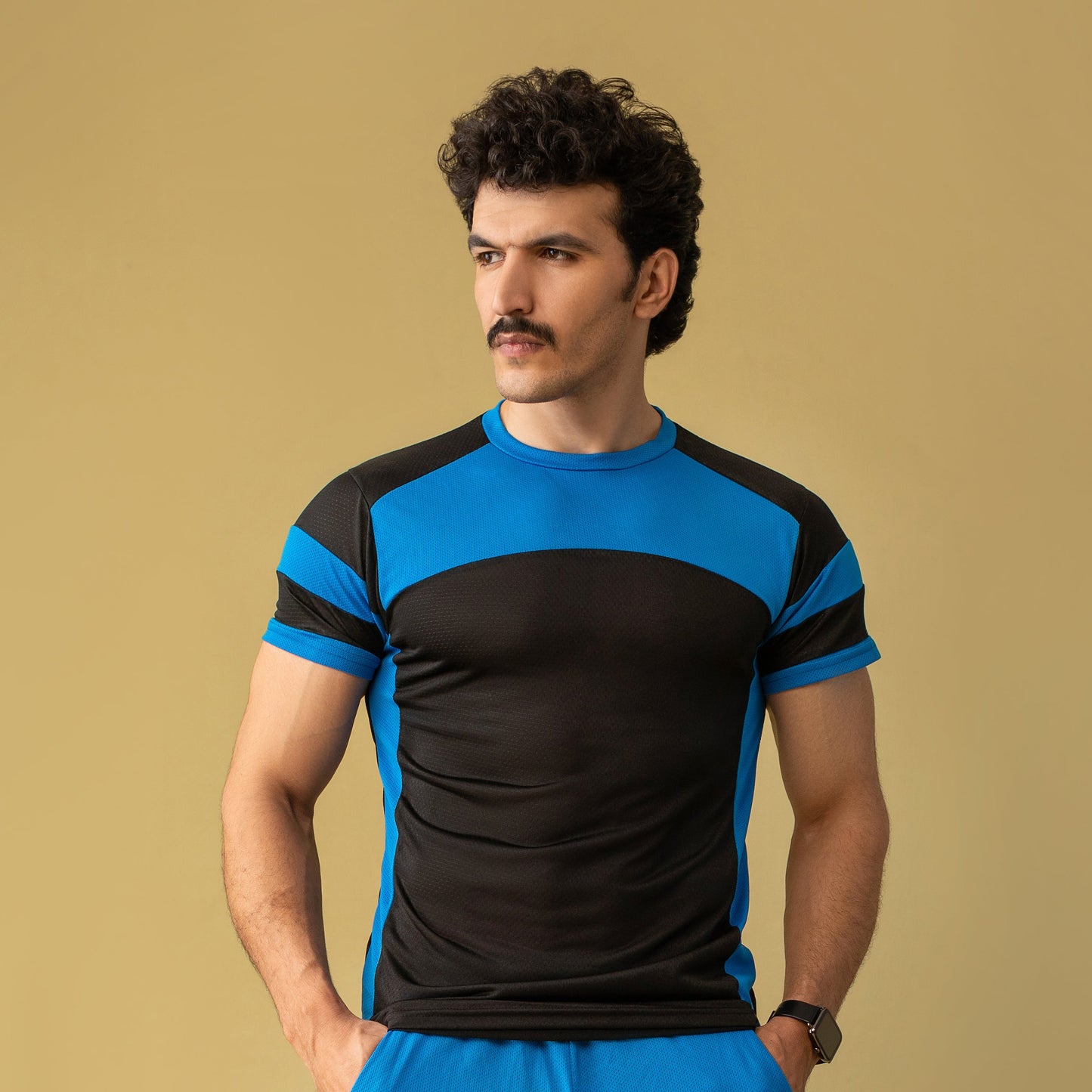 Decuir - Majestic Moves Activewear T-shirt (Royal Blue & Black)