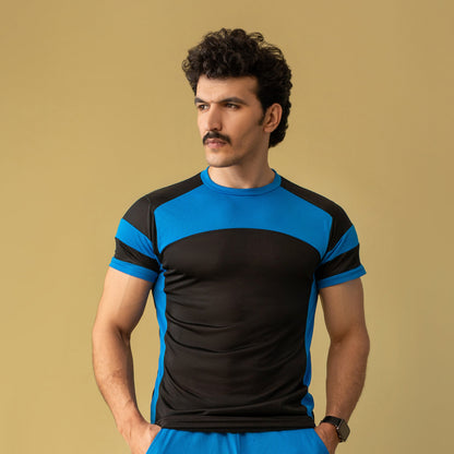 Decuir - Majestic Moves Activewear T-shirt (Royal Blue & Black)
