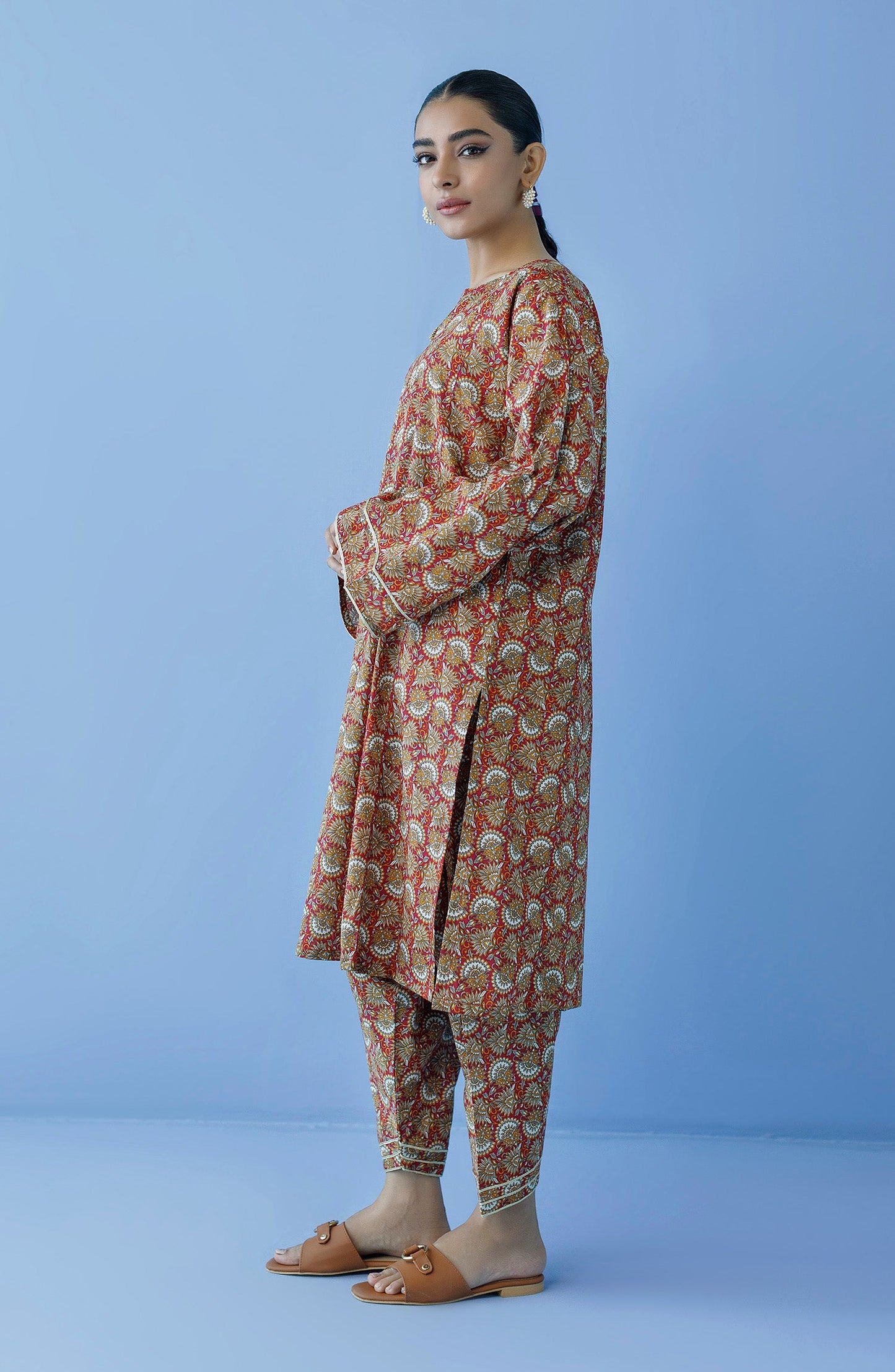Orient - Unstitched 2 Piece Printed Cambric Shirt and Cambric Pant