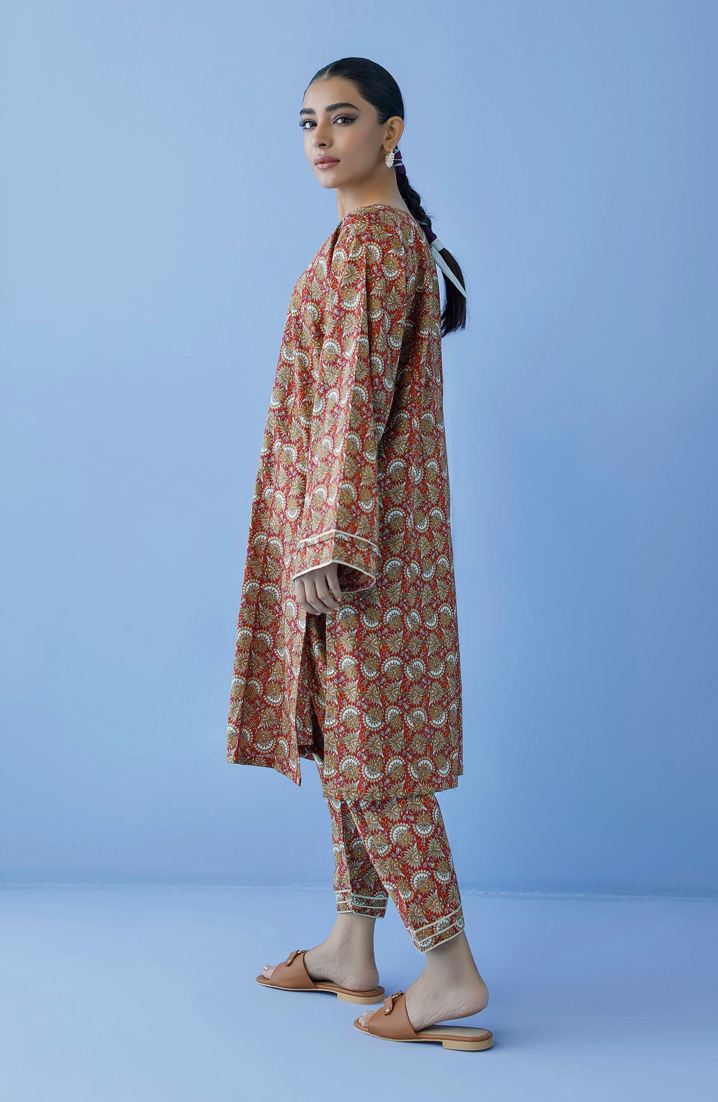 Orient - Unstitched 2 Piece Printed Cambric Shirt and Cambric Pant