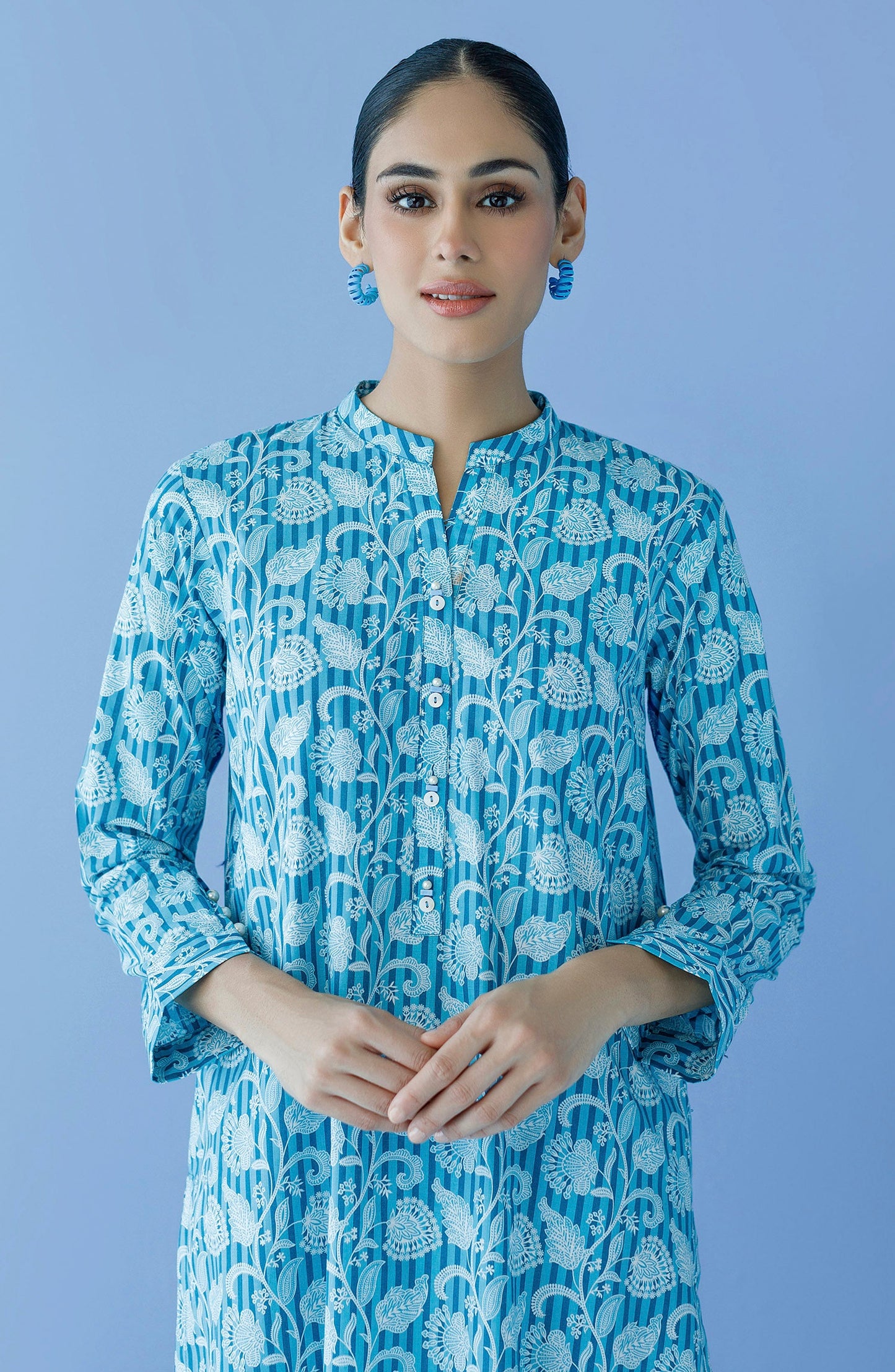 Orient - Unstitched 2 Piece Printed Cambric Shirt and Cambric Pant