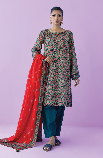 Orient - Unstitched 3 Piece Printed Lawn Shirt , Cambric Pant and Lawn Dupatta
