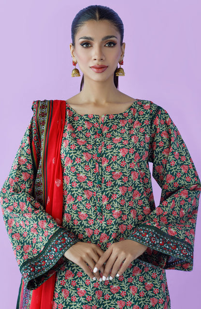 Orient - Unstitched 3 Piece Printed Lawn Shirt , Cambric Pant and Lawn Dupatta