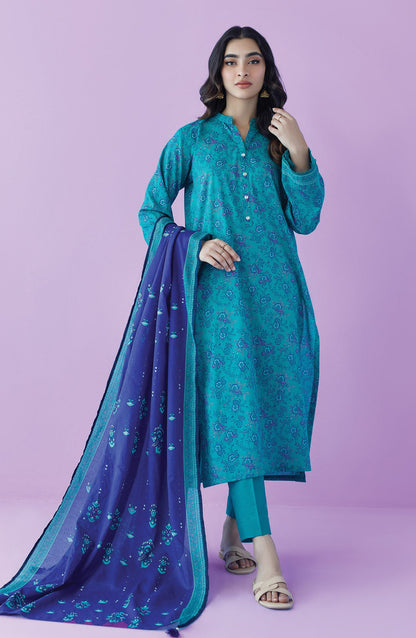 Orient - Unstitched 3 Piece Printed Lawn Shirt , Cambric Pant and Lawn Dupatta