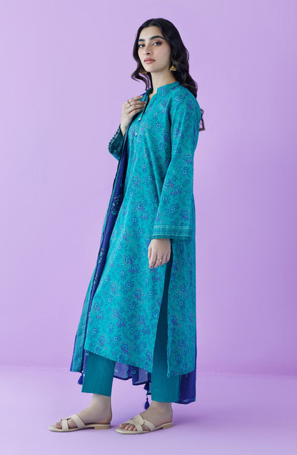 Orient - Unstitched 3 Piece Printed Lawn Shirt , Cambric Pant and Lawn Dupatta