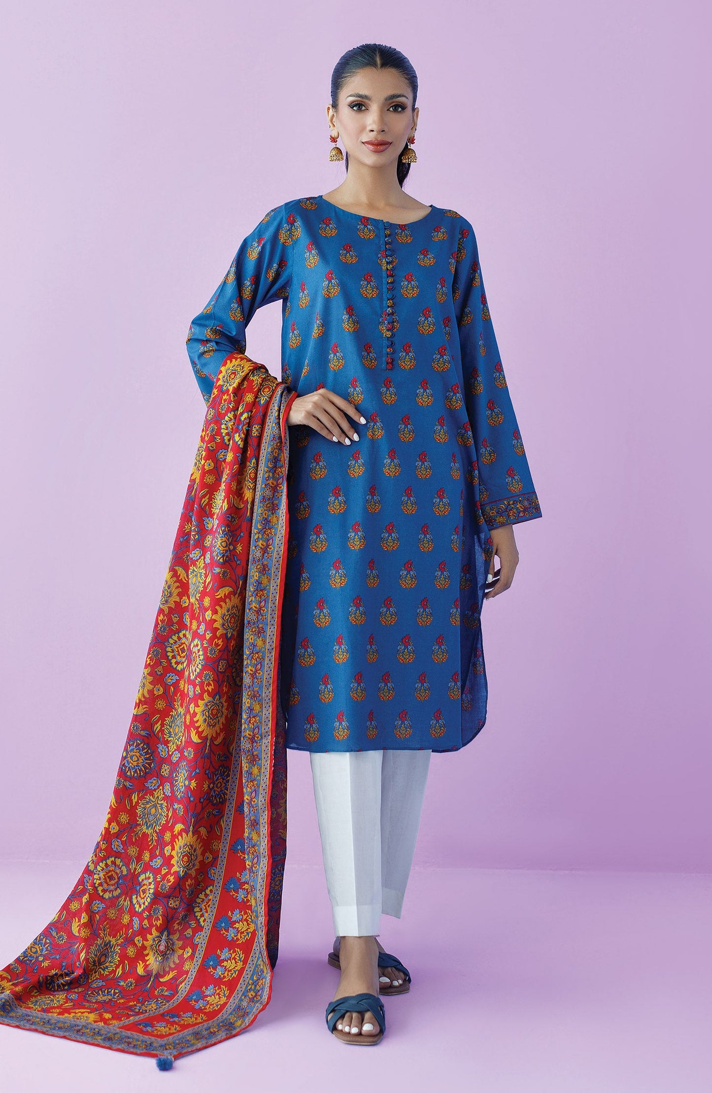 Orient - Unstitched 2 Piece Printed Lawn Shirt and Lawn Dupatta